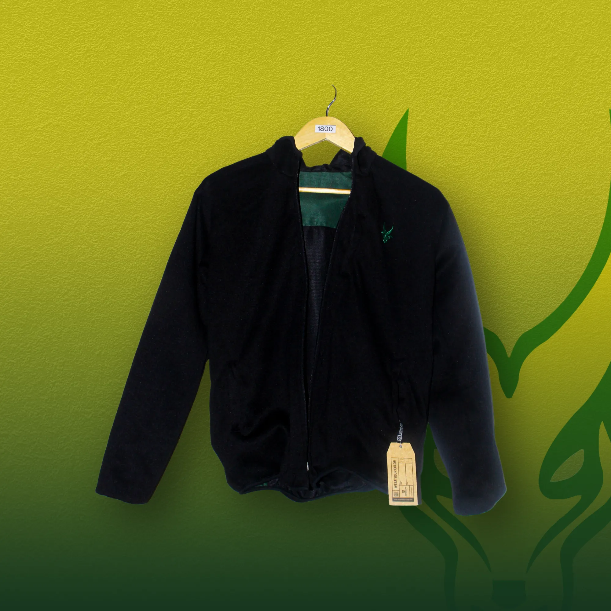 Jacket, Black/Green, Reversible